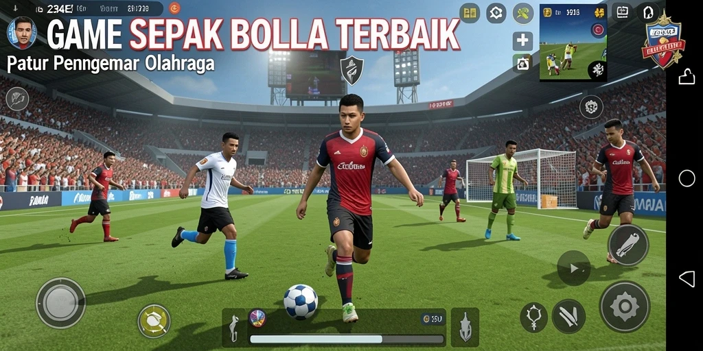 Tampilan gameplay menegangkan dari 234E dalam aksi permainan sepak bola.