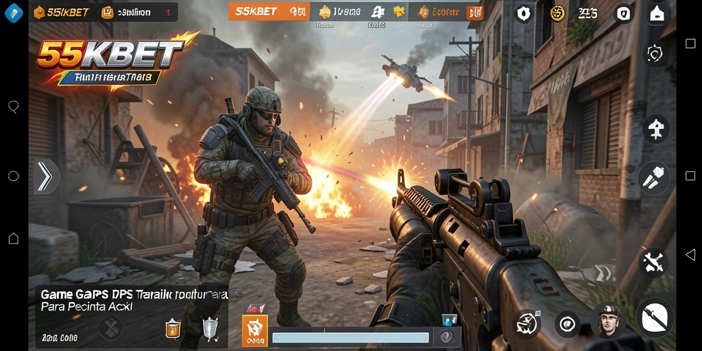 Tampilan gameplay seru di 55KBET dengan aksi tembak-menembak mendebarkan.