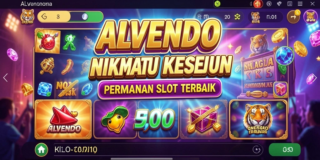 Tampilan screenshot utama ALVENDO menampilkan keseruan permainan Slot.