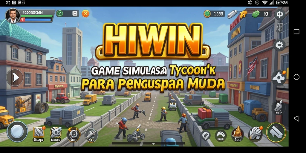Tampilan gameplay HIWIN yang menarik dan penuh tantangan saat membangun bisnis.