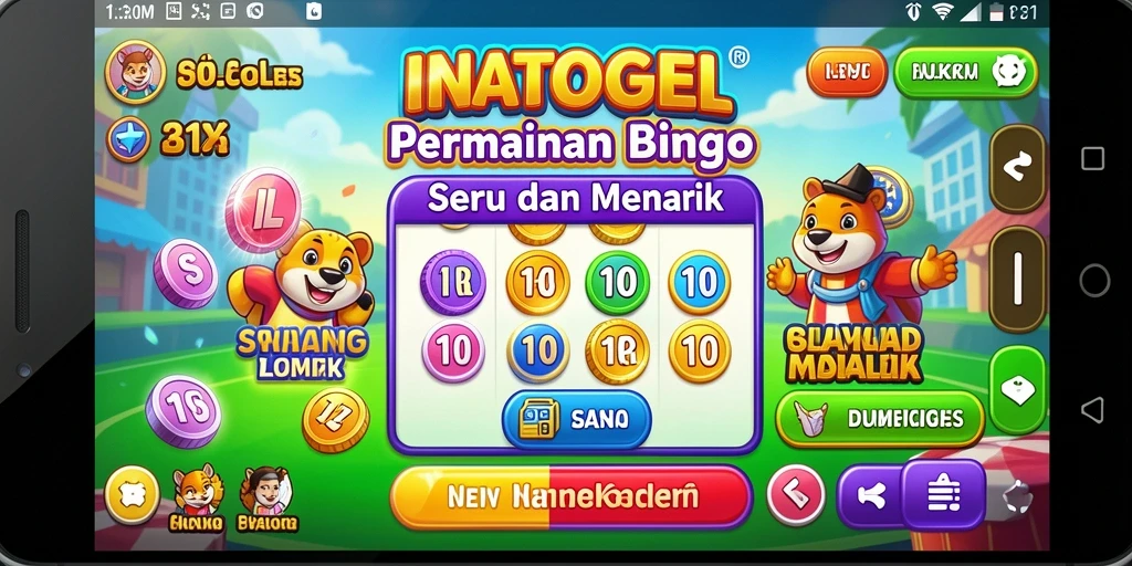 Tampilan gameplay Bingo seru di INATOGEL yang penuh warna.