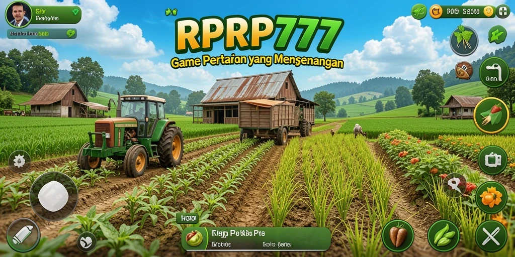 Tangkapan layar gameplay <strong>RPRP777</strong> menunjukkan aktivitas bertani yang seru.