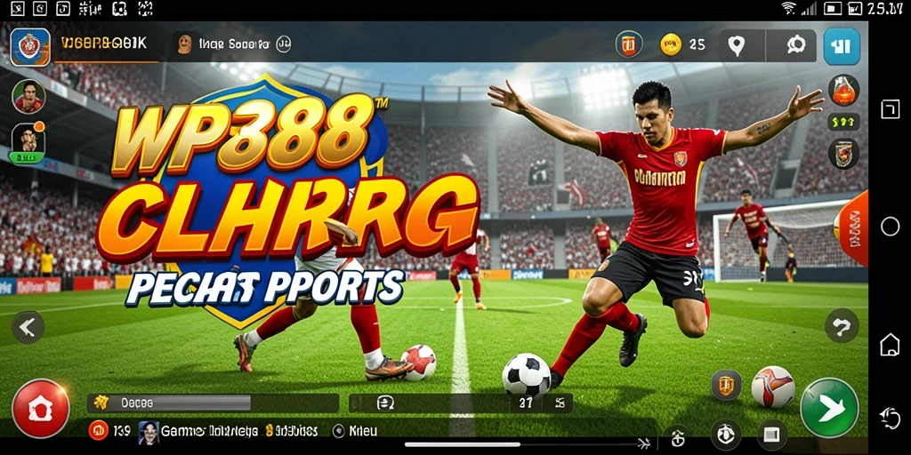 Screenshot WP888 menampilkan gameplay seru di lapangan olahraga.